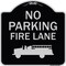 Signmission Designer Series-No Parking Fire Lane, Black & Silver Heavy-Gauge Aluminum, 18" x 18", BS-1818-9824 A-DES-BS-1818-9824 - alternate 1